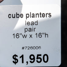 Load image into Gallery viewer, Vintage Lead Cube Planters, Pair