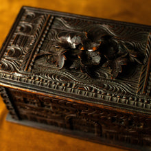 Load image into Gallery viewer, Rectangular Carved, Black Forest Box with Key, Late 19th Century