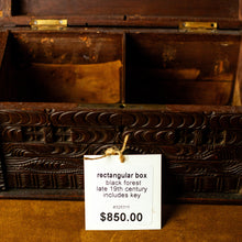 Load image into Gallery viewer, Rectangular Carved, Black Forest Box with Key, Late 19th Century