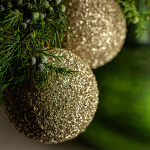 Load image into Gallery viewer, Champagne Gold Glitter Bulb Ornament, Set of 3