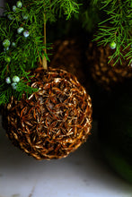 Load image into Gallery viewer, Gilded Star Anise Bulb Ornament, Set of 3