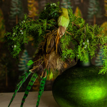 Load image into Gallery viewer, Green Tail Feather Bird Ornament