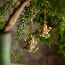 Load image into Gallery viewer, Rhinestone Frog Ornament, Set of 3