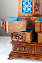 Load image into Gallery viewer, German Black Forest Carved Jewelry Box with Bird Motif, 1880s