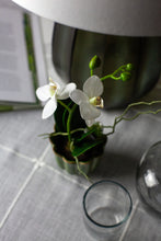 Load image into Gallery viewer, Green Freya Mini Ceramic Scalloped Pot with Faux Orchid