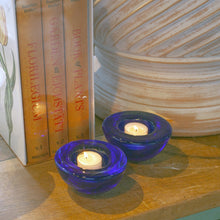Load image into Gallery viewer, Kosta Boda Atoll colbalt blue candleholders, pair