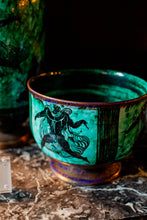 Load image into Gallery viewer, Jean Mayodon Glazed and Gilt French Stoneware Vase and Footed Bowl, Set of 2, 1950