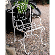Load image into Gallery viewer, White Iron Bench and Chair Set