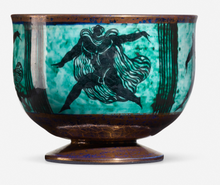 Load image into Gallery viewer, Jean Mayodon Glazed and Gilt French Stoneware Vase and Footed Bowl, Set of 2, 1950