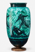 Load image into Gallery viewer, Jean Mayodon Glazed and Gilt French Stoneware Vase and Footed Bowl, Set of 2, 1950