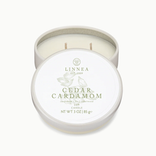Load image into Gallery viewer, LINNEA Petit Candle Tin, Cedar Cardamom or Forest Fir Tin, 3 oz.