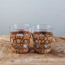 Load image into Gallery viewer, Rattan Cage Tumbler Glasses, Set of 2