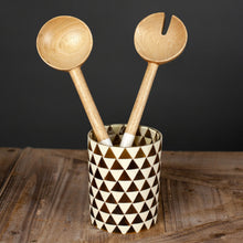 Load image into Gallery viewer, Mango Wood & Enamel Serving Set