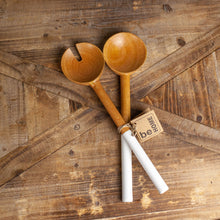 Load image into Gallery viewer, Mango Wood & Enamel Serving Set