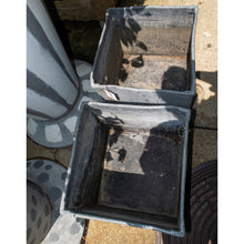 Load image into Gallery viewer, Vintage Lead Cube Planters, Pair
