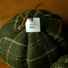 Load image into Gallery viewer, Green and Tan Plaid Decorative Pumpkins
