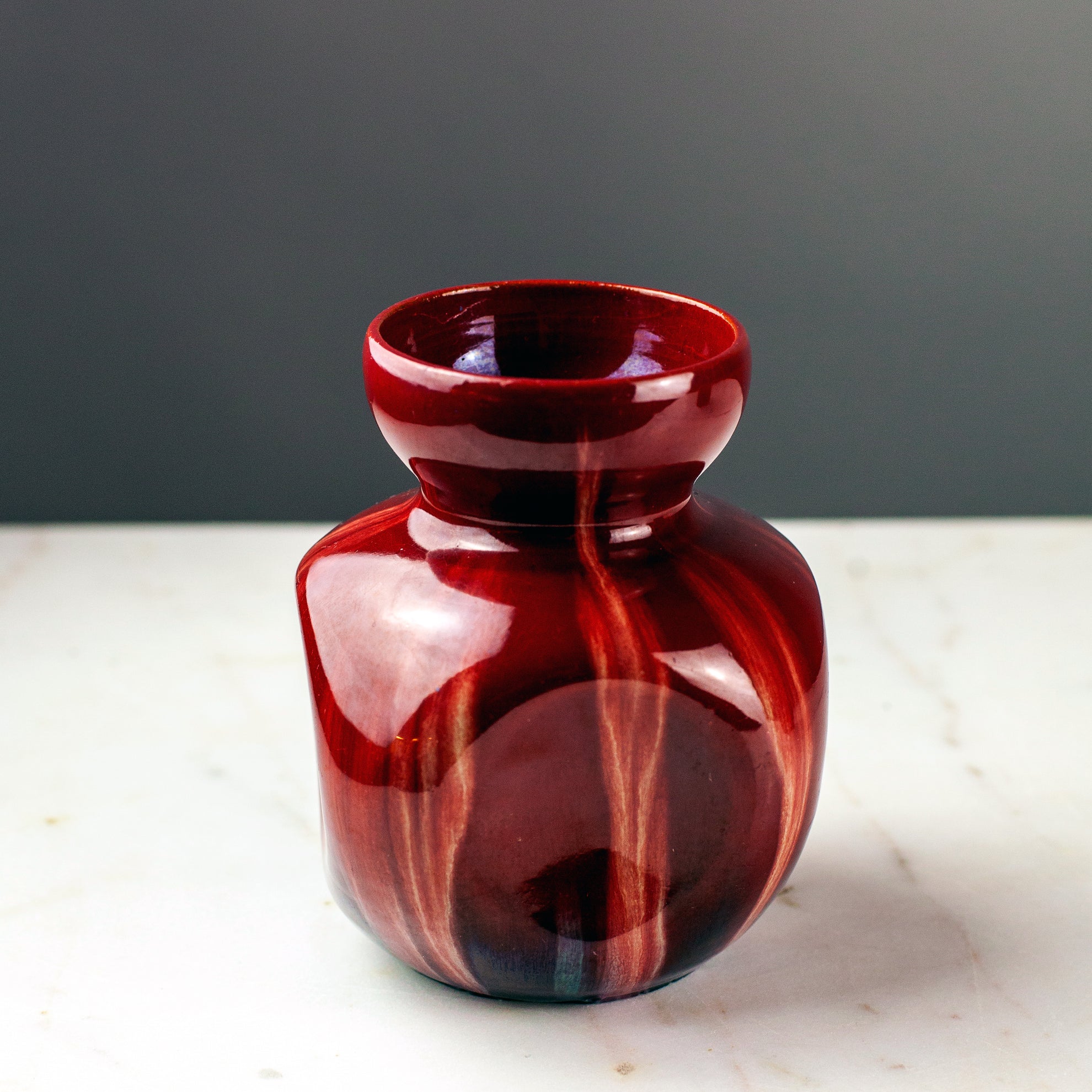 Vallauris Massier Oxblood Flambe Vase, c 1920