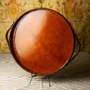 Brown Leather Round Trays