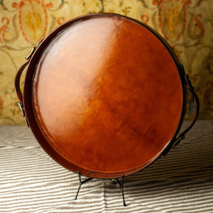 Brown Leather Round Trays