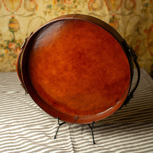 Brown Leather Round Trays