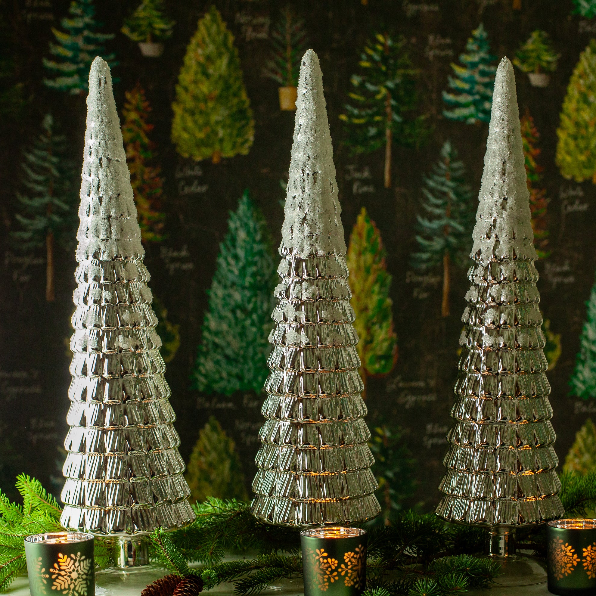 Silver Tree Topiary on Stand, 24