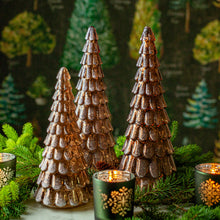 Load image into Gallery viewer, Frosted Copper LED Mercury Glass Trees w/Timers, 13&quot;

