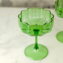 Load image into Gallery viewer, Fazeek Wave Green Coupe Glasses, Set of 2
