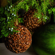 Load image into Gallery viewer, Gilded Star Anise Bulb Ornament, Set of 3
