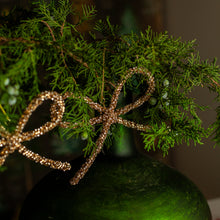 Load image into Gallery viewer, Gold Metal Rhinestone Bow Ornament, Set of 3
