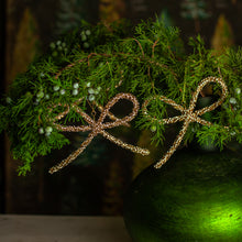 Load image into Gallery viewer, Gold Metal Rhinestone Bow Ornament, Set of 3
