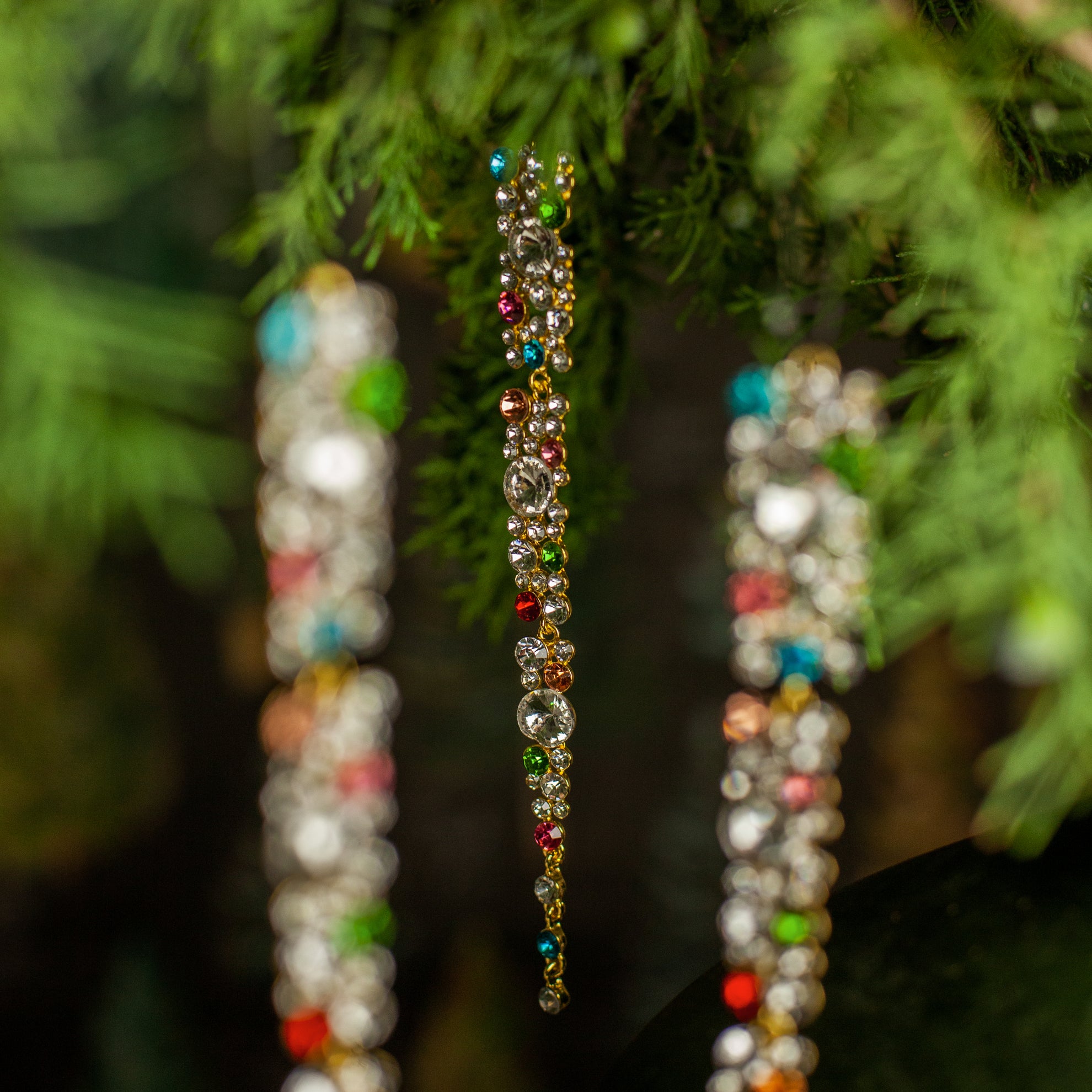 Multi-Color Jeweled Icicle Ornament, Set of 3