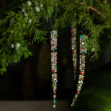 Load image into Gallery viewer, Multi-Color Jeweled Icicle Ornament, Set of 3
