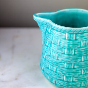 Turquoise Basketweave Pitcher, Early 20th Century