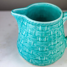 Load image into Gallery viewer, Turquoise Basketweave Pitcher, Early 20th Century
