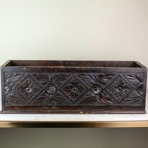 English Carved Wood Trough, Vintage