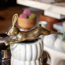 Load image into Gallery viewer, Cast Aluminum Rabbit with Antique Brass Finish
