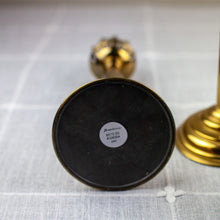 Load image into Gallery viewer, Pair of French-Style Blue Opaline glass and Brass Candlestick Lamps
