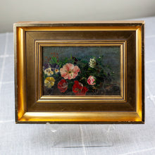 Load image into Gallery viewer, Small Pansy Oil Painting in Gilt Frame
