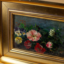 Load image into Gallery viewer, Small Pansy Oil Painting in Gilt Frame
