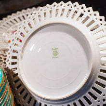 Load image into Gallery viewer, Vintage Dresden Botanical Reticulated Dinner Plates, Set of 9
