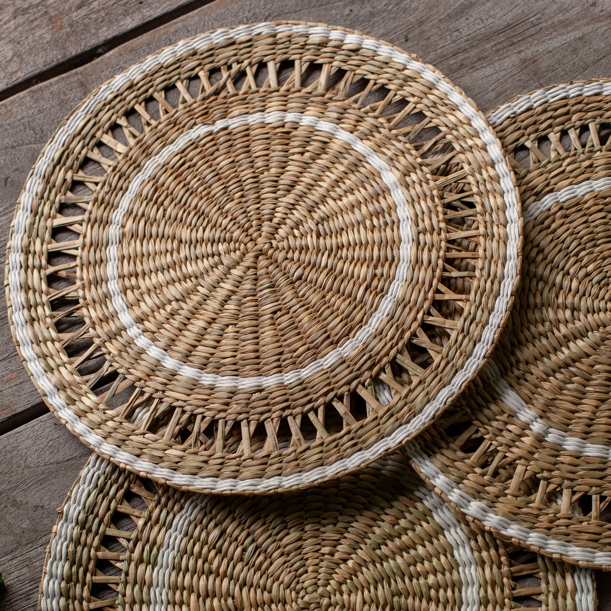 Seagrass White Placemats, Set of 6