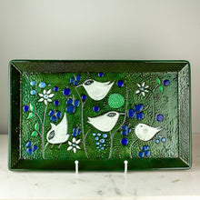 Load image into Gallery viewer, Birds Motif Green Wall Plaque - Sylvia Leuchovius 1970s
