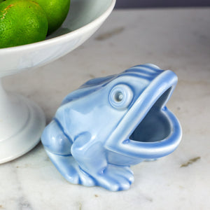 Rörstrand Swelling Blue Frog 5" - 1940s - Gunnar Nylund