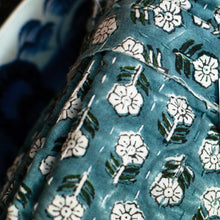 Load image into Gallery viewer, Tulsi Teal Kantha Napkins, Set of 4

