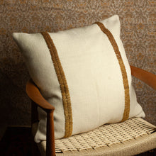Load image into Gallery viewer, TREKO Pillow Makun Stitch White/Ocre 26x26&quot;
