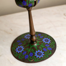 Load image into Gallery viewer, Enamel Candlestick Arts And Crafts Style

