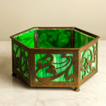 Load image into Gallery viewer, Art Nouveau Brass And Glass Fernery, Hexagon
