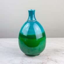 Load image into Gallery viewer, Pietra Handmade Ionian Blue &amp; Green Ombre Oliere Vase

