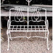 Load image into Gallery viewer, White Iron Bench and Chair Set
