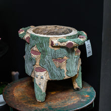 Load image into Gallery viewer, Pair of 1920s French Faux Bois Painted Trunk Planters with Legs
